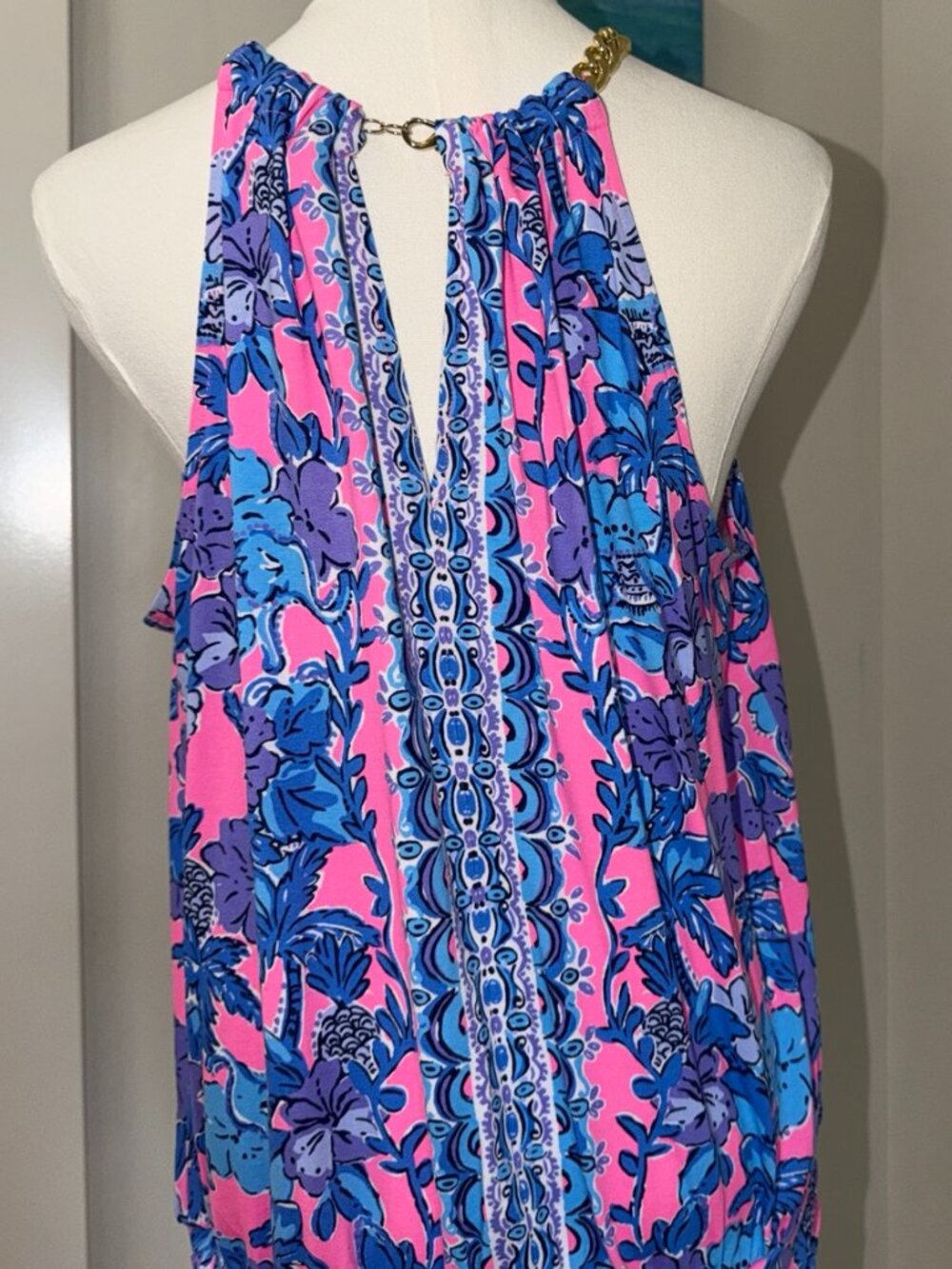 Lilly Pulitzer Bowen Halter Top - Size Medium - Soleil Pink NWT 🌺 - Picture 3 of 4